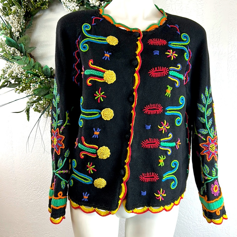 Michael Simon vintage embroidered cardigan